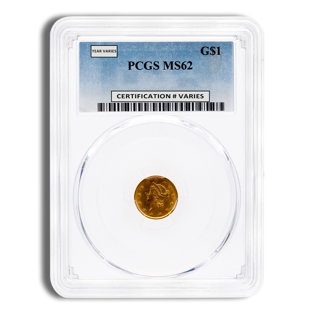 $1 Gold Liberty Type 1 - PCGS MS62
