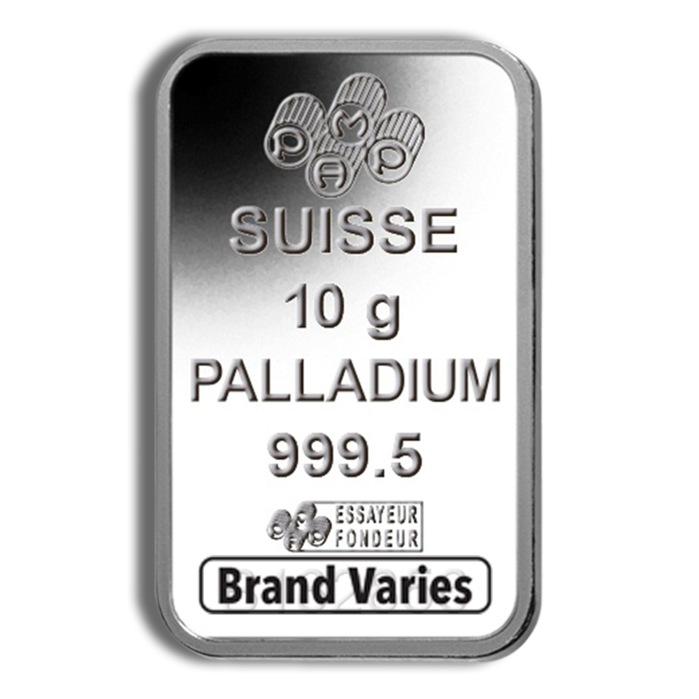 10 gram Palladium Bar - Brand Varies