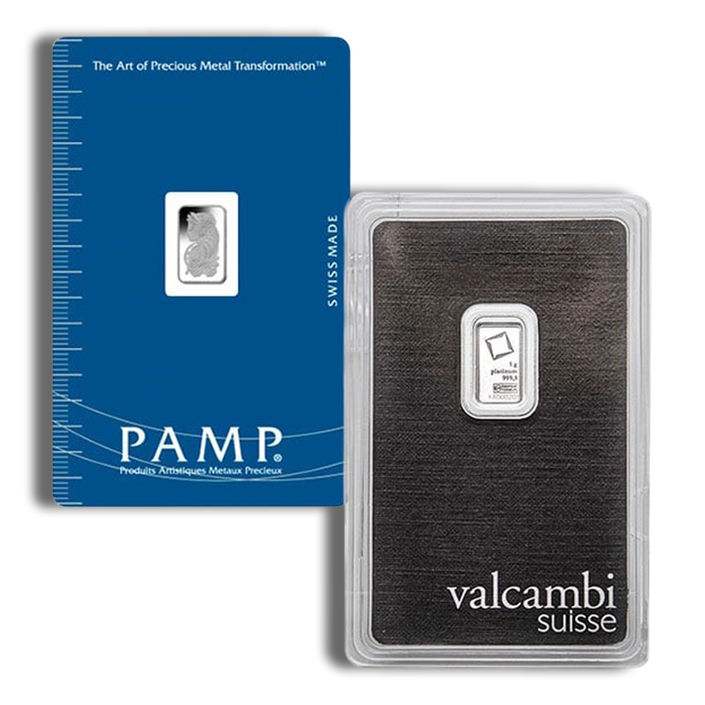 1 gram Platinum Bar - Brand Varies (Carded)