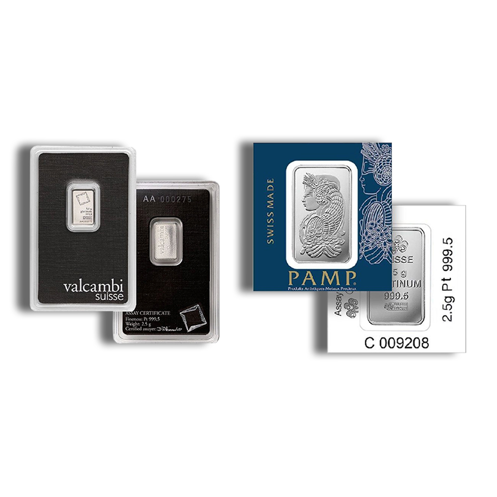 2.5 gram Platinum Bar - Brand Varies (Carded)