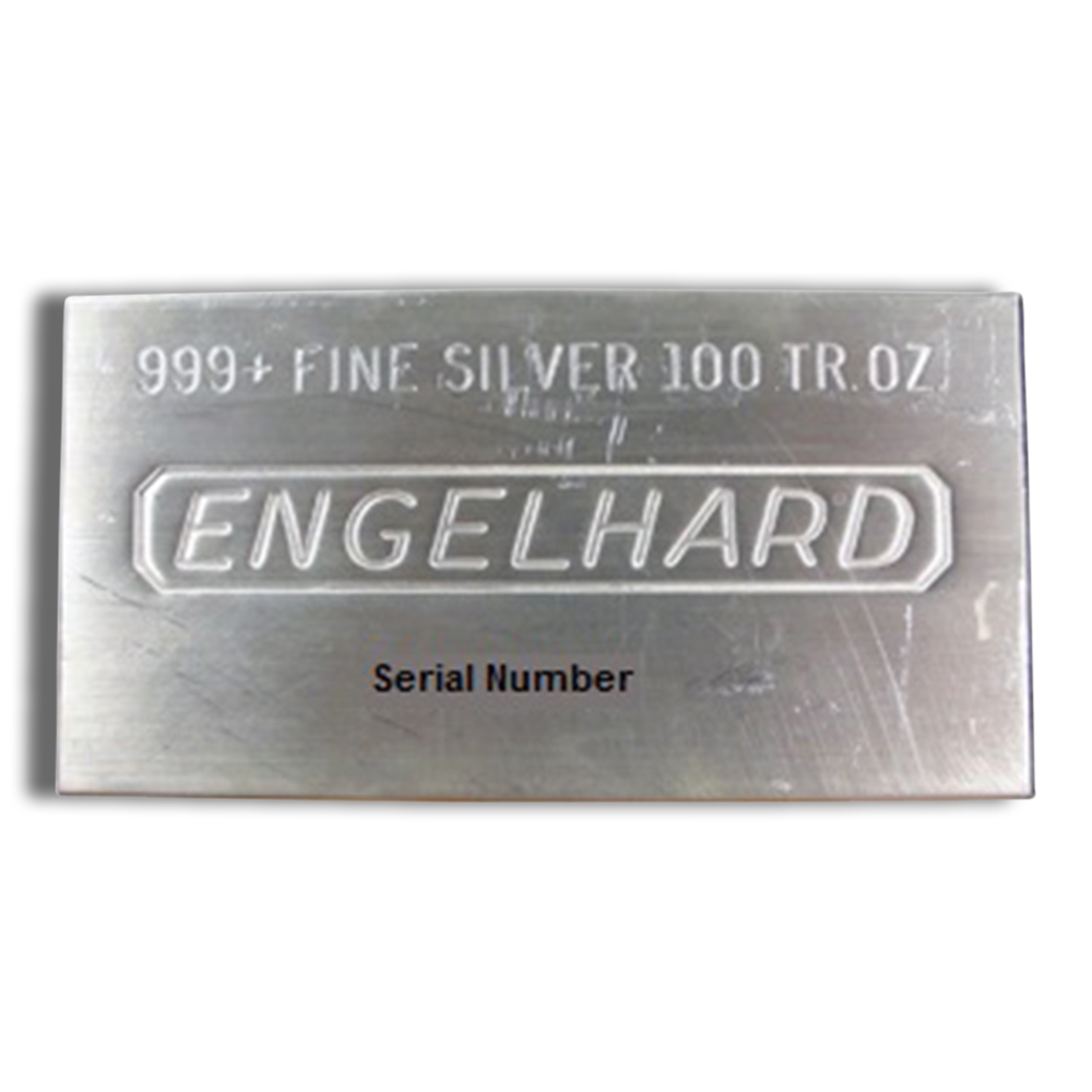 100 oz Silver Bar - Engelhard (Poured/Extruded)