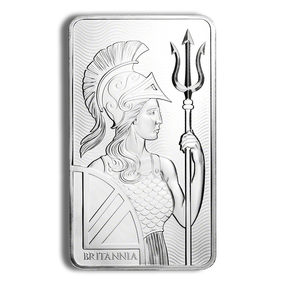 10 oz Silver Bar - Britannia & Liberty