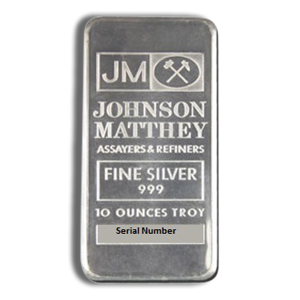 10 oz Silver Bar - Johnson Matthey - JM