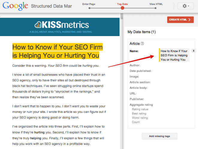 structured data markup schema for SEO 