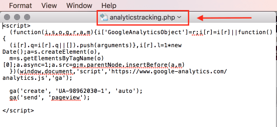 index website install tracking script