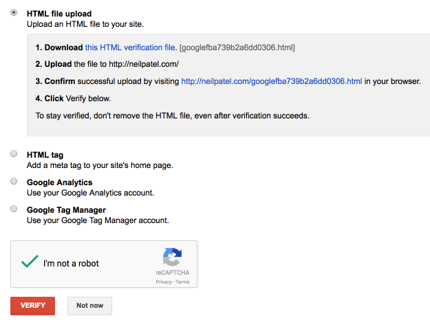 index website sign up for search console verify