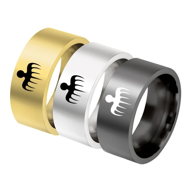 007 James Bond SPECTRE Ring Mens - Stainless Steel Silver, Gold & Black - Unisex