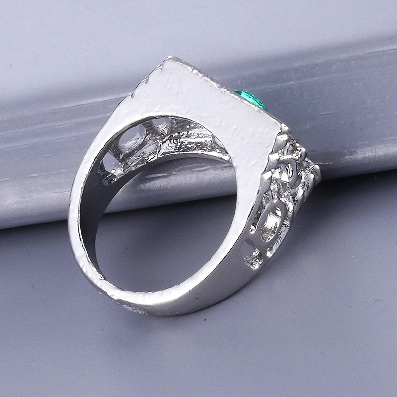 Green Lantern Ring Signet Gemstone DC Comics - Silver - Unisex