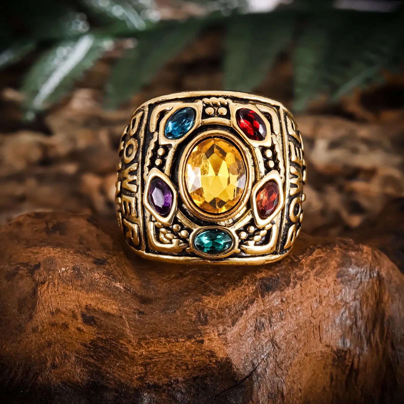 Marvel Thanos Infinity Stone Ring - Gold - Unisex