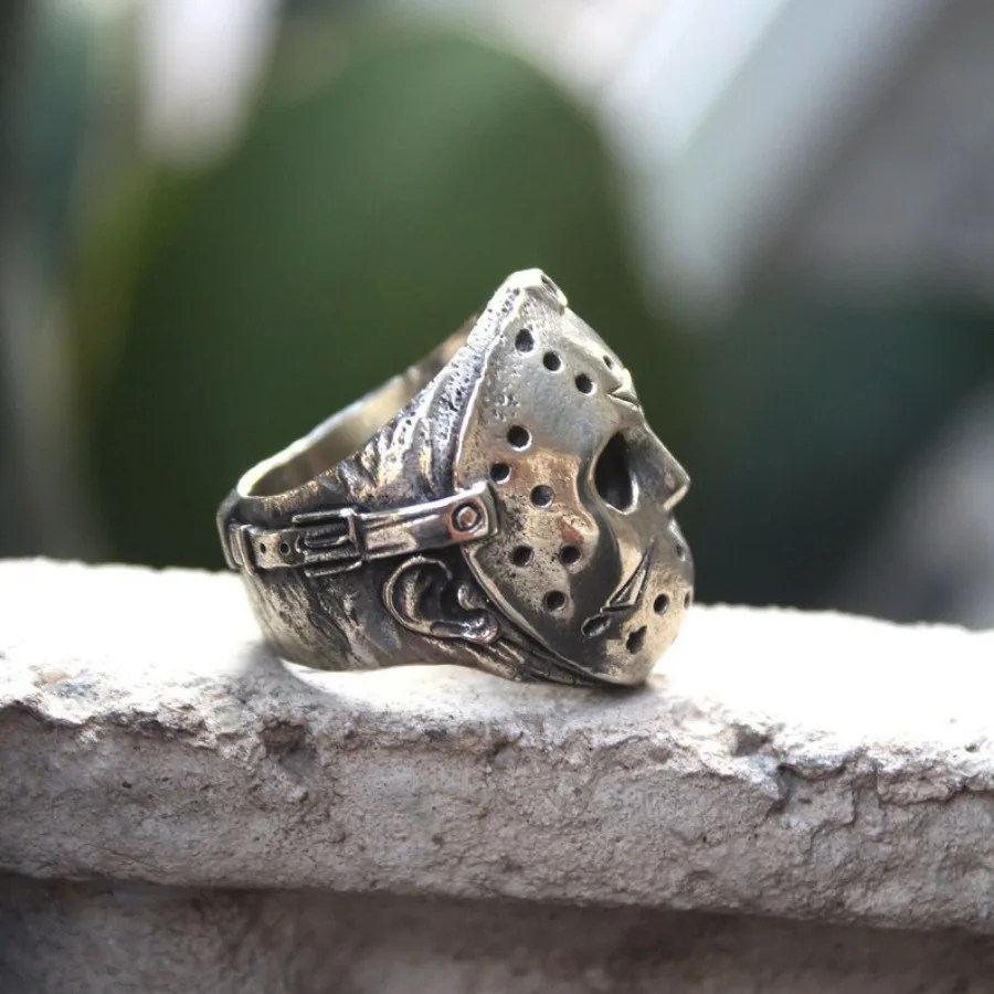 Jason Mask Ring Friday the 13th Horror Movie - Silver - Unisex
