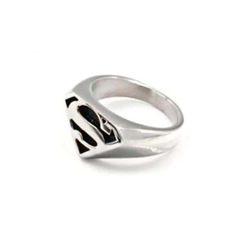 Superman S Ring Superhero Mens DC Comics - Stainless Steel Silver - Unisex
