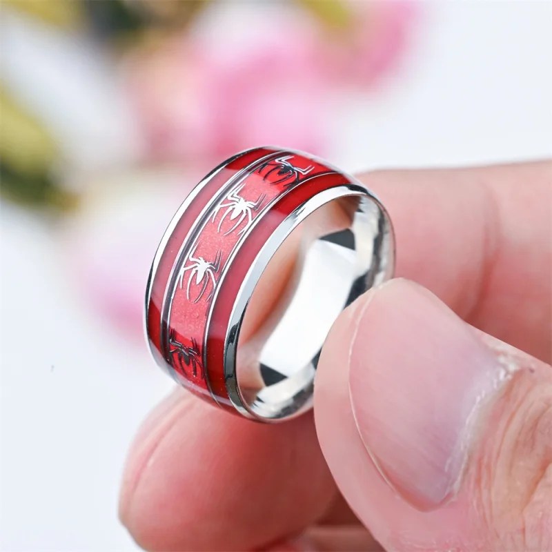 Spiderman Ring Marvel Mens - Red & Silver - Unisex