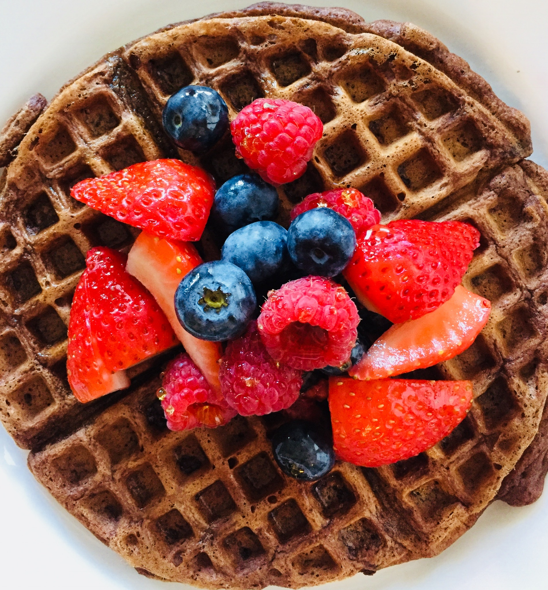 CHOCOLATE WAFFLES WITH MINI CHOCOLATE CHIPS