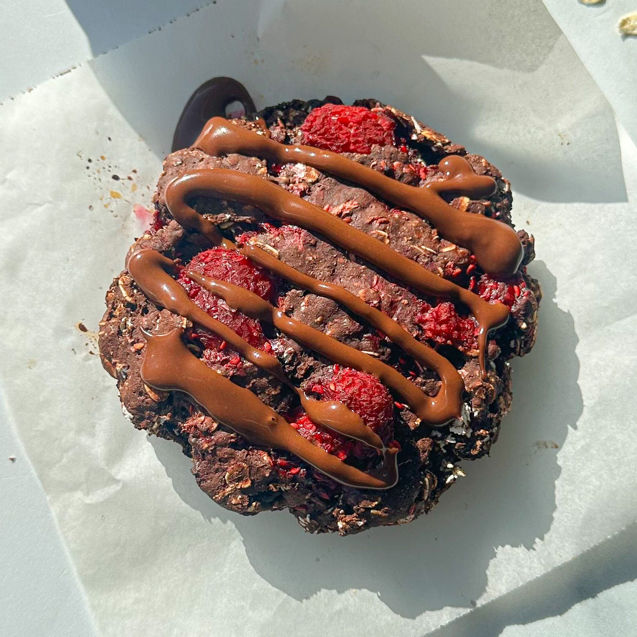 Chocolate Raspberry Protein Cookies