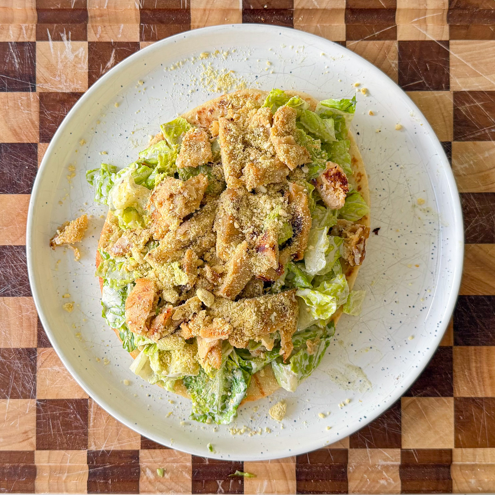 chicken caesar flatbread