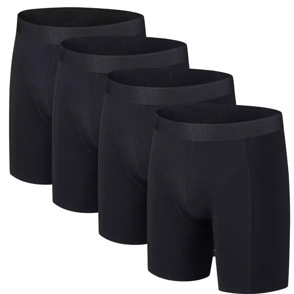 4-pak Bambus Underbukser – Lang model – Sort 4-pak Bambus Underbukser – Lang model – Sort