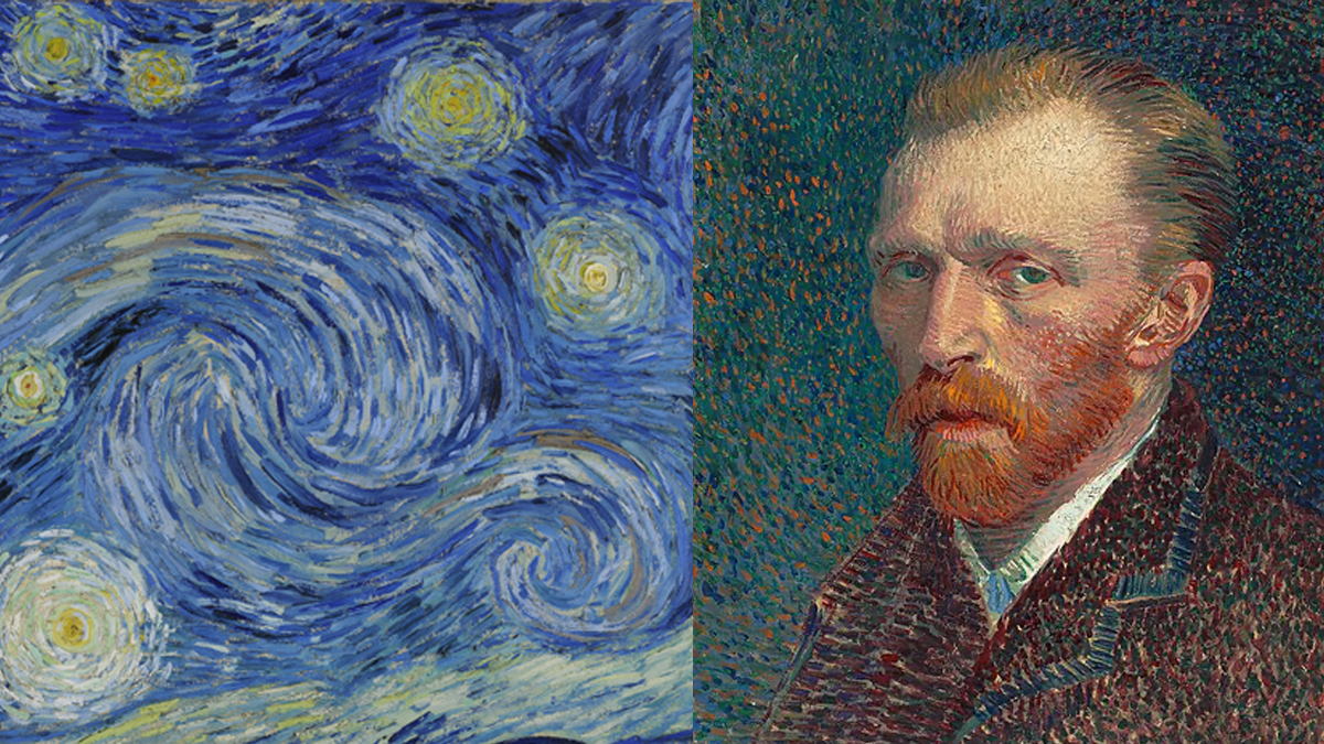 Vincent van Gogh, Dutch artist, scientists find that he painted the real physics of the atmosphere, Revelation, Paris exhibit, Katsushika Hokusai’s The Great Wave Off Kanagawa, Kolmogorov’s theory of turbulence, Physics of Fluids, Yinxiang Ma, Wanting Cheng, astrophysicist Adam Frank, AI, Yongxiang Huang, hidden turbulence captured within The Starry Night, Featured image: Van Gogh - Starry Night/Wikimedia Commons with Vincent van Gogh - Self-Portrait - 1954.326 - Art Institute of Chicago/Wikimedia Commons
