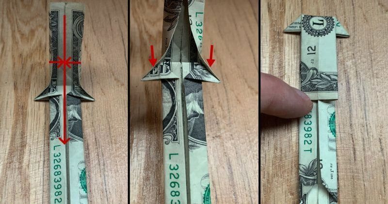 How to make a paper sword part 6 | easy origami tutorial | diy ninja sword time lapsedesigned by tn channel help me 100000 subscribe . Dollar Bill Origami Sword Fold In 13 Steps The Daily Dabble