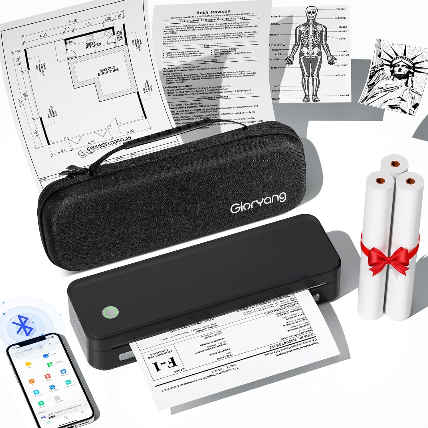 Gloryang Inkless Portable Printer