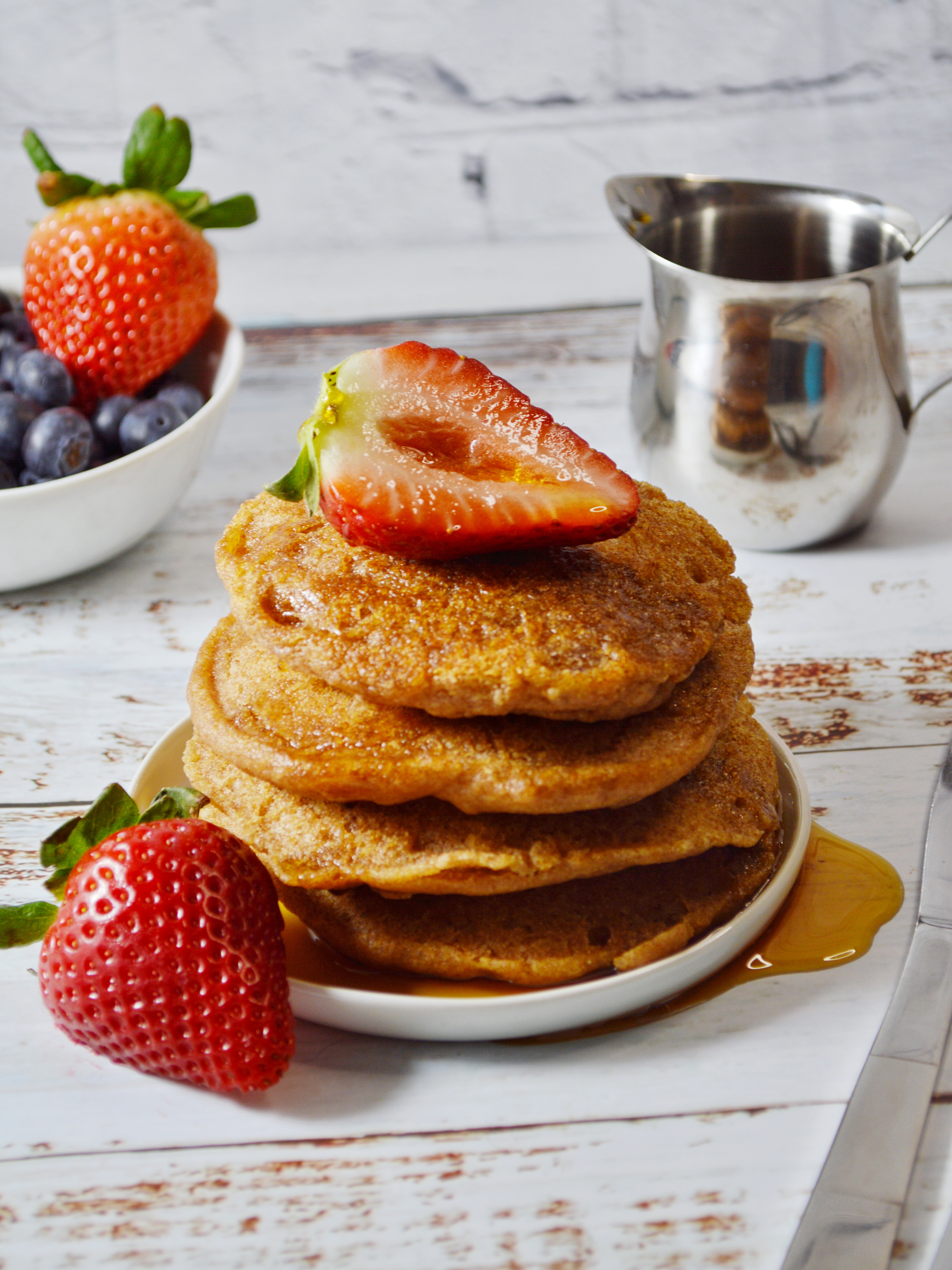 vegan whole wheat pancakes