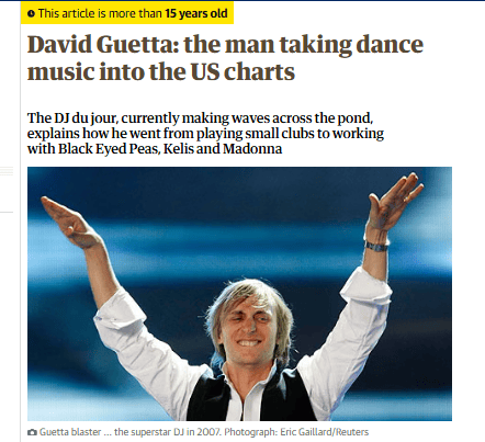 Guardian newspaper article from 15 years ago