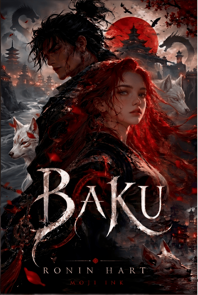 Cover of Baku by Ronin Hart, an upcoming urban fantasy novel inspired by Japanese, Chinese and Korean mythology.