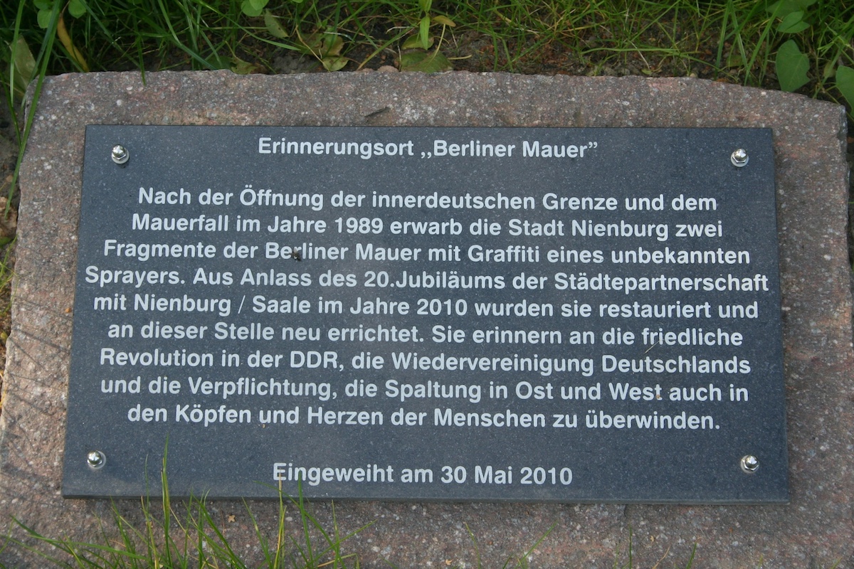 Berliner Mauer in Nienburg, Deutschland