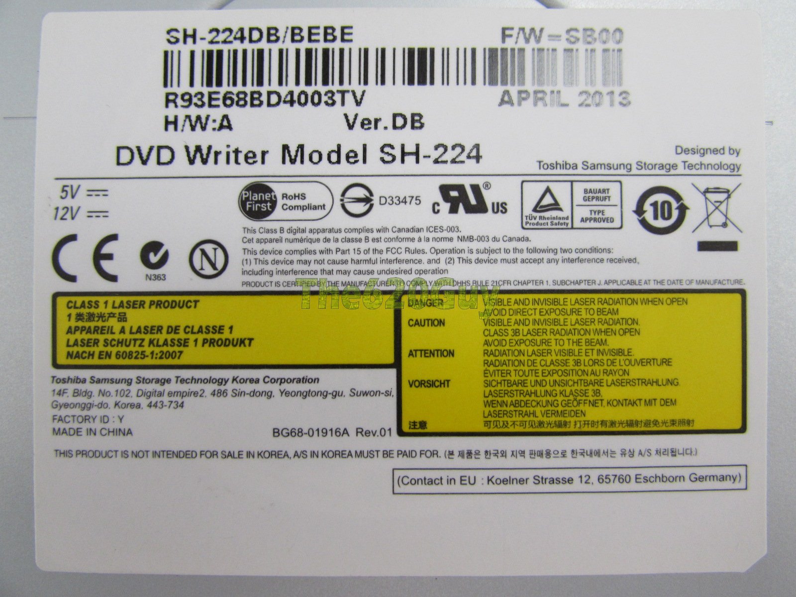 Samsung SH-224 DVD±RW Dual Layer 5.25" Black SATA Optical Drive SH ...