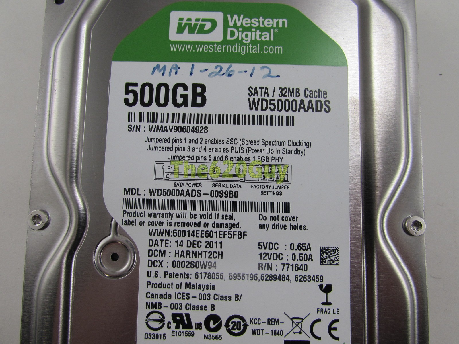 Western Digital WD5000AADS Green 500GB 5400 RPM SATA Hard Drive DCM ...
