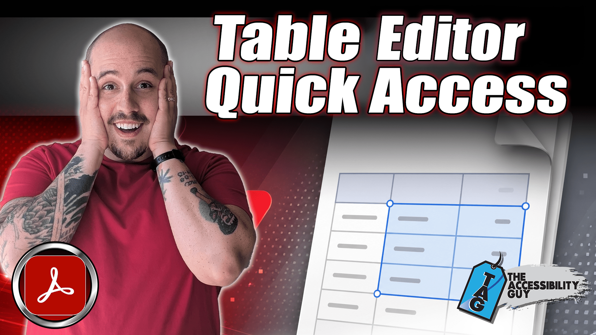 How to access the Table Editor in Adobe Acrobat Pro DC