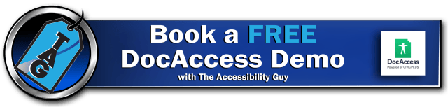Book a free demo of DocAccess with The Accessibility Guy