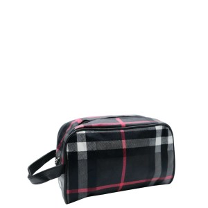 Gents Mock Tartan Wash Bag - 23 x 14 x 12cm