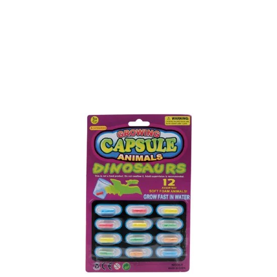 Growing Capsules Dinosaur - 12 Assorted