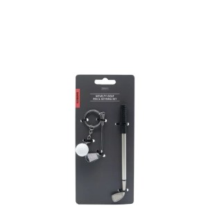 Novelty Golf Pen & Keyring Set - Golf Club Keyring (8cm) & Golf Club Pen (15cm)