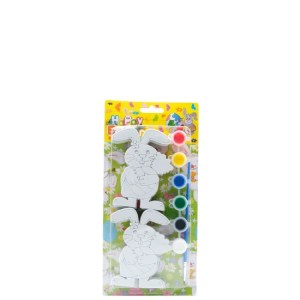 Easter DIY Paint Kit Bunnies - Paintbrush, 6 Paints & 6 Easter Bunnies