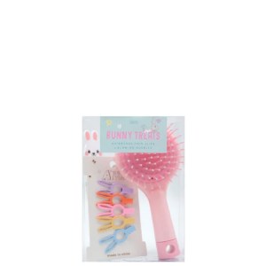 Easter Bunny Treats - Hairbrush (13cm), Hair Clips & Blowing Bubbles