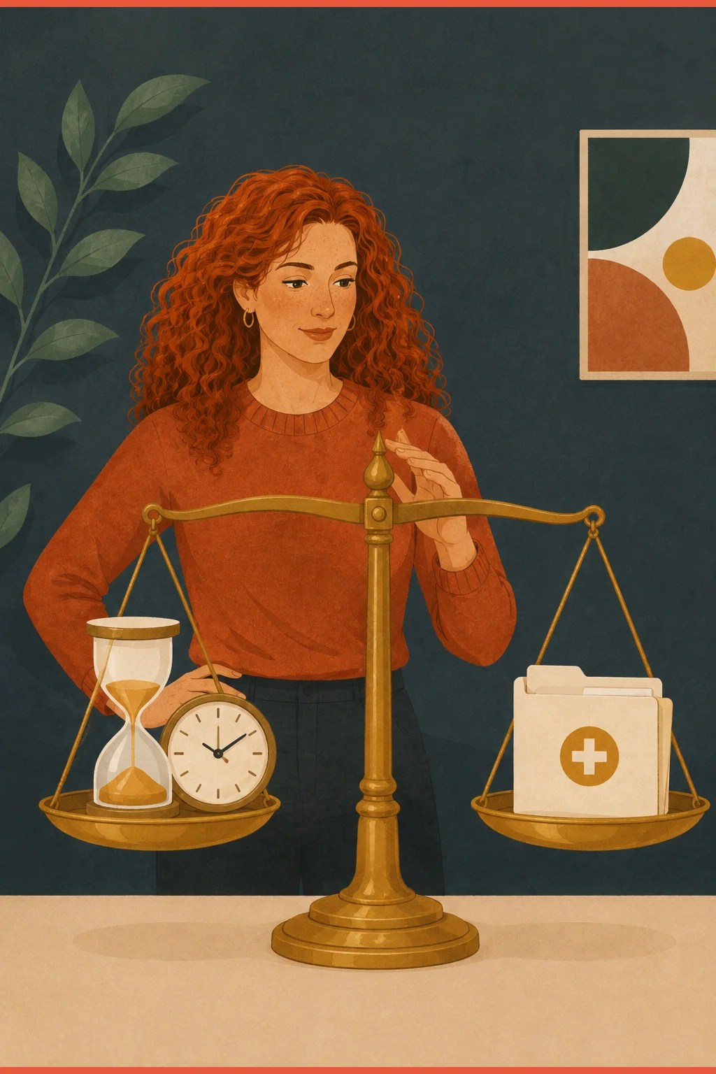 Balance scale weighing extra interview time against medical documentation, the ADHD accommodation trade-off
