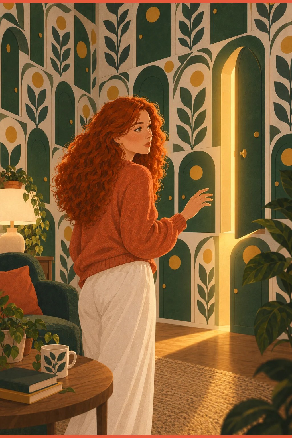 Illustration of the Missing Exit: a patterned room with one glowing door, showing why disengaging from rumination is the hard part