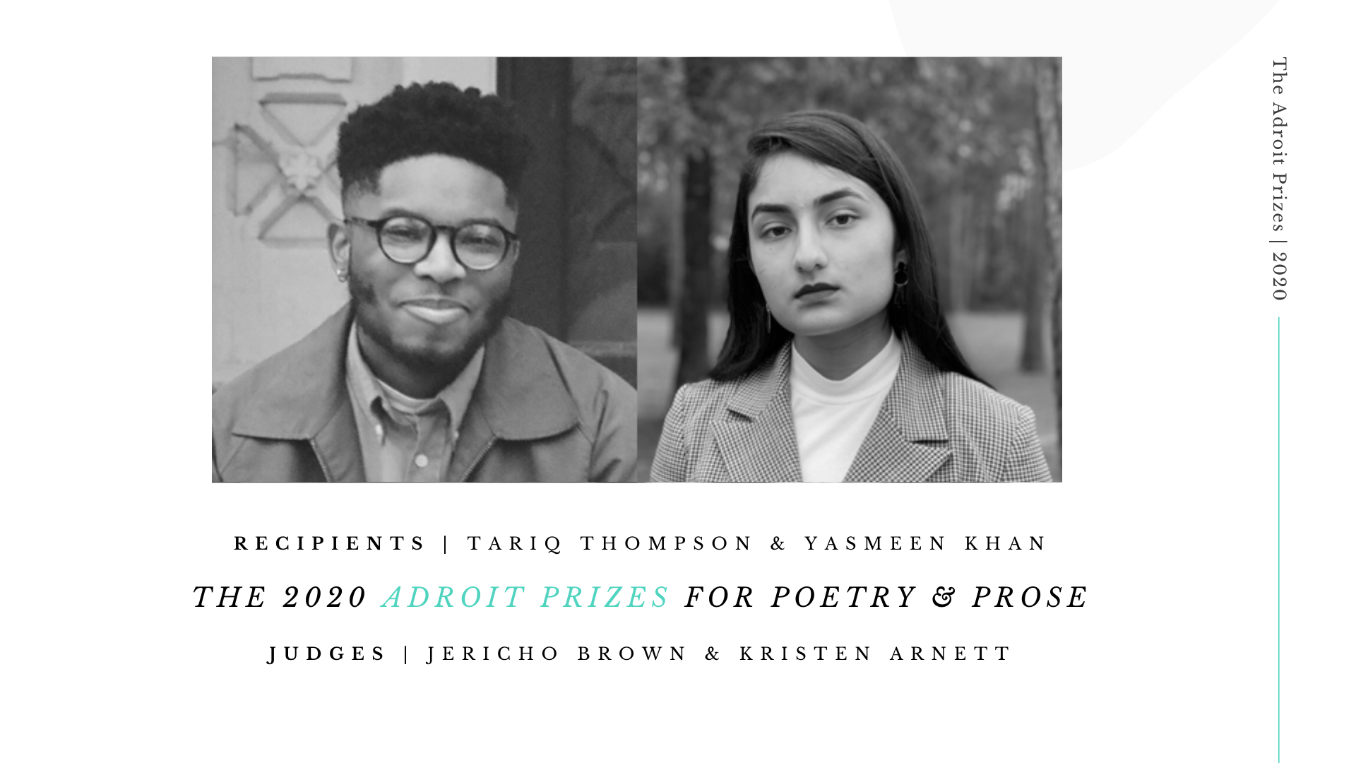 Announcing the Winners of the 2020 Adroit Prizes for Poetry and 