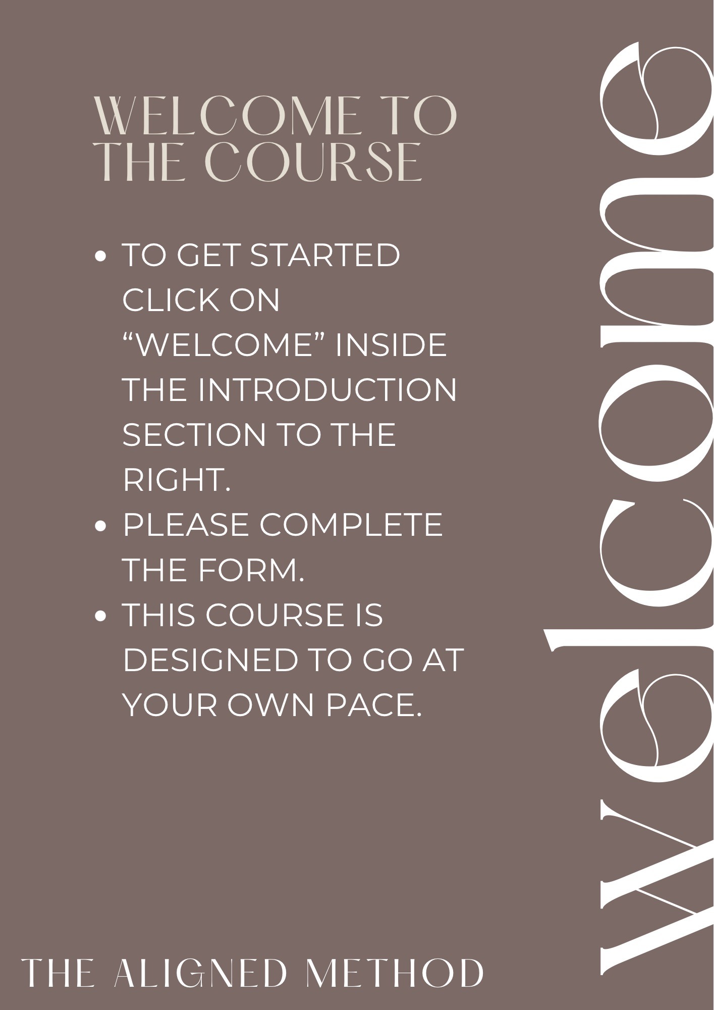 Screenshot of the 'In Alignment Course' by The Aligned Studio, featuring a serene design with pastel colors and images related to alignment and well-being.
