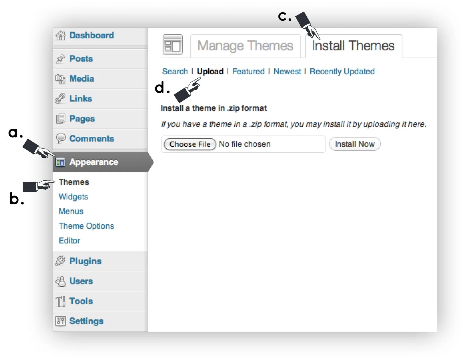 Ajax/normal article load for the documentation; Theme Installation Guide - the Alpine Press