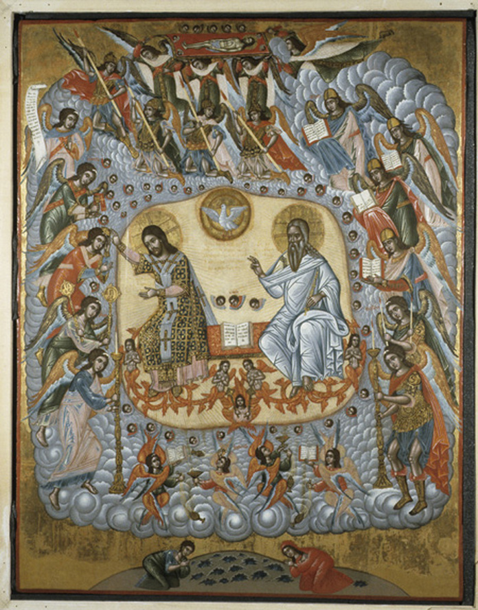 The Throne of God the Father and the Son Jesus Christ (separate beings), Cretan Icon, Snite Museum of Art, Indiana (circa 1650 AD)