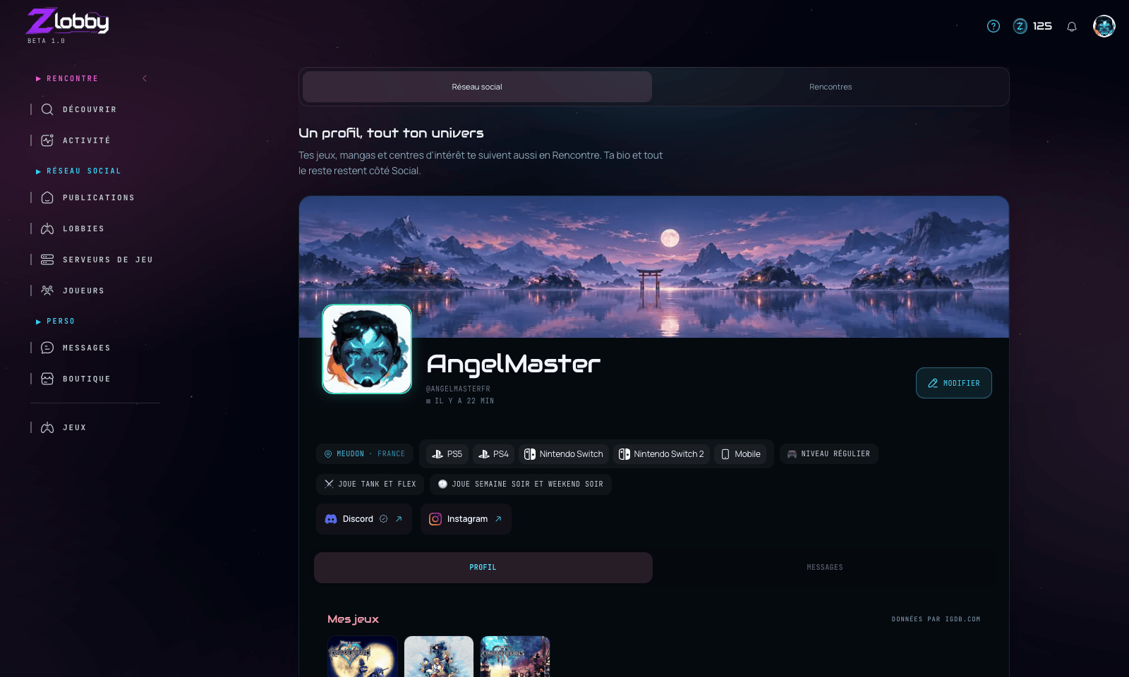 Et, mon profil !