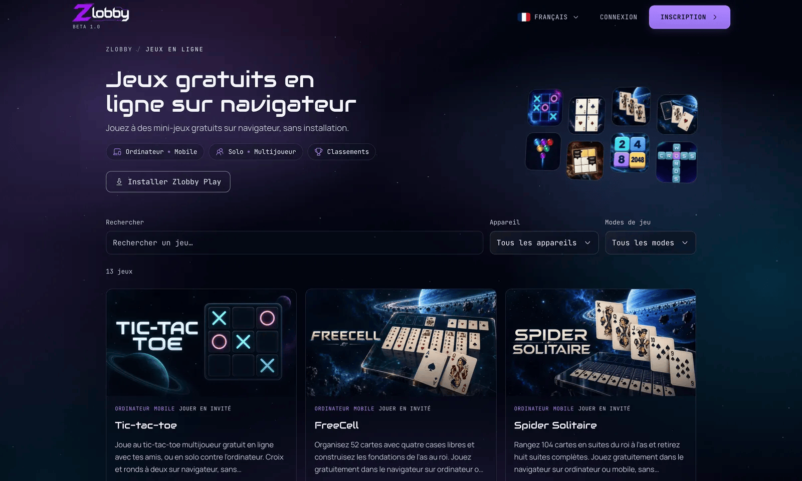 Des jeux gratuits.