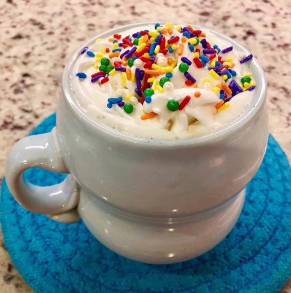 coffee with sprinkles