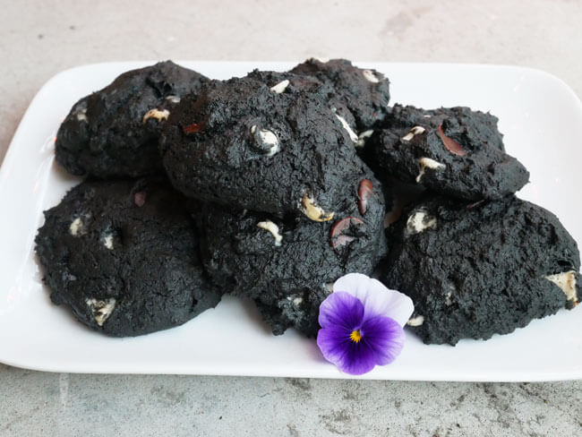 Activated charcoal chocolate cookies