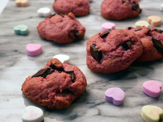 Egg free cookies made with dragonfruit