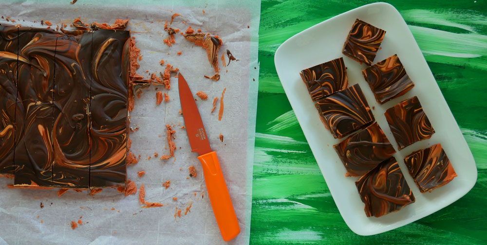 Swirled peanut butter chocolate fudge