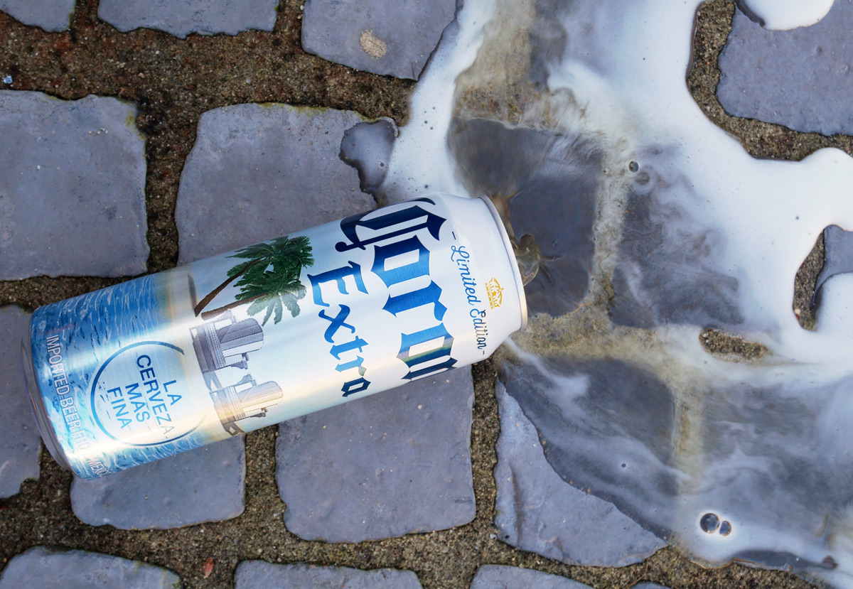 Spilled Corona beer