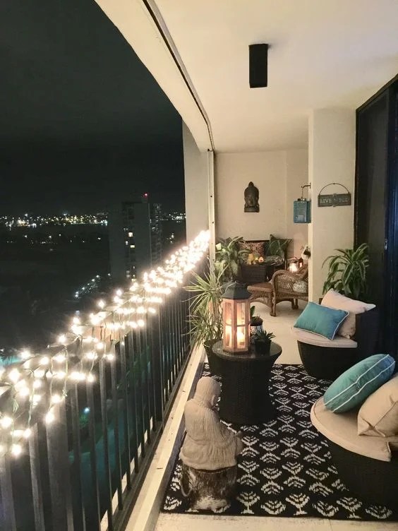 10 Unique Balcony Lighting Decor Ideas To Brighten Your Space - Small High-Rise Balcony Lighting Ideas